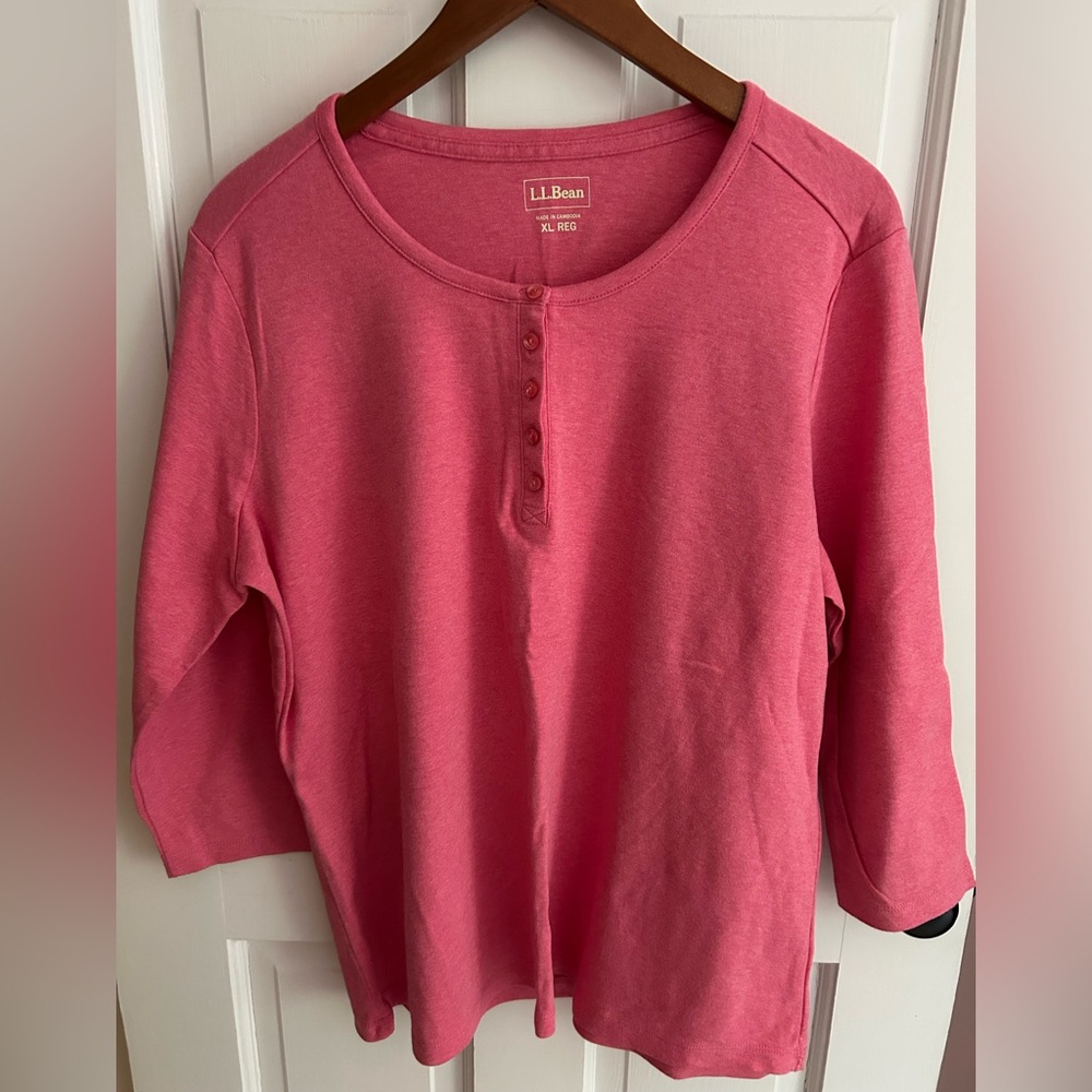 L.L. Bean Rose Henley Shirt